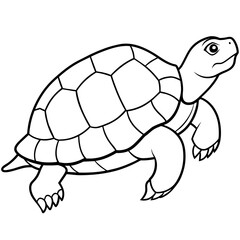 Turtle line art vector illustration.