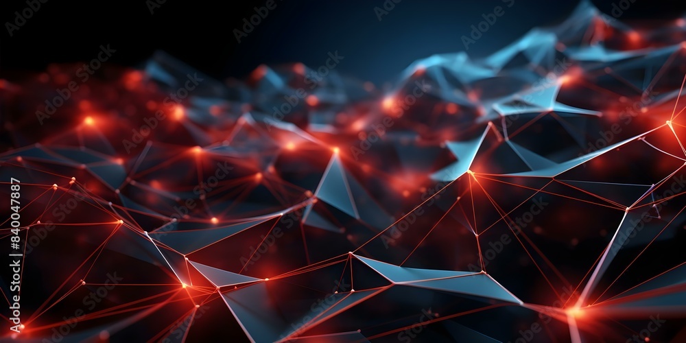 Poster abstract 3d network connections design background with a plexus theme. concept 3d design, network co