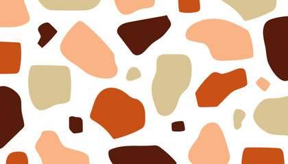 Terrazzo abstract concept seamless pattern. Trendy colorful stone organic shapes background. Abstract Art Design for prints, wallpapers, wall art decoration. Vector illustration