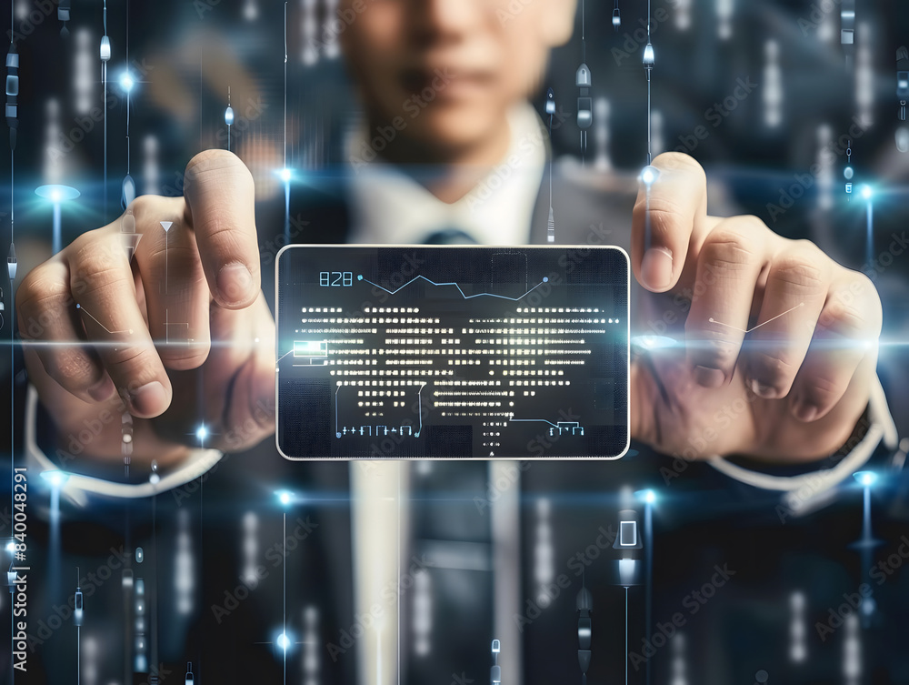 Poster digital identification or digital id concept. accessing databases by digital identity for cyber secu
