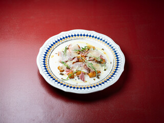 Jambon gnocchi on a plate	