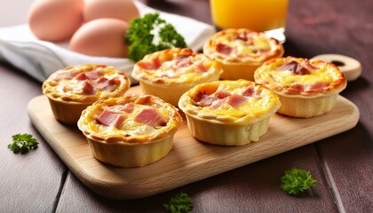 Mini ham and cheese quiches for breakfast