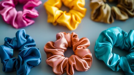 a Colorful hair scrunchie