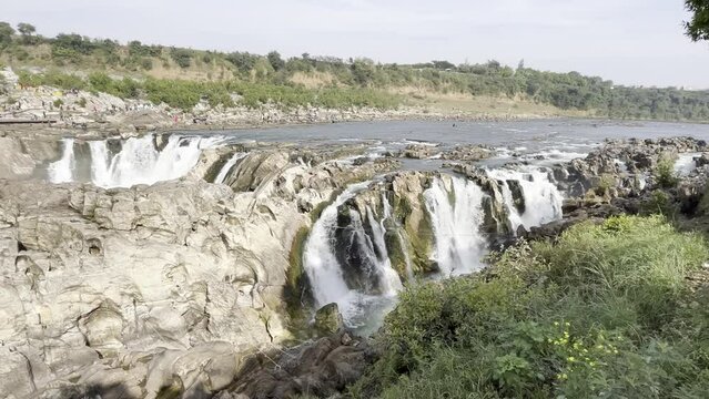 Side view of the Dhuandhar water falls at the Narmadar river, Jabalpur