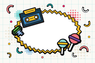 Y2K retro pop art background vector backdrop