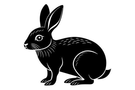 recommend clip art: rabbit line art silhouette vector illustration
