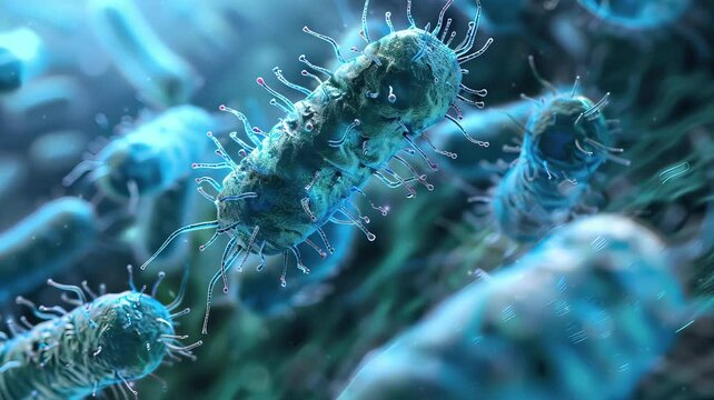 Illustration of bacteria, close up