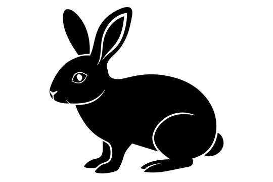 recommend clip art: rabbit line art silhouette vector illustration