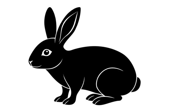 recommend clip art: rabbit line art silhouette vector illustration