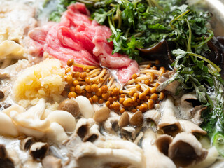 Assorted mushroom vegetable hot pot	