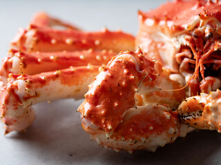 King crab close-up, food ingredients	