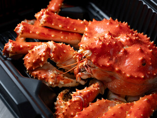 King crab on a dark background	