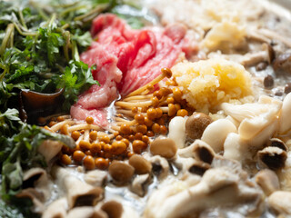 Assorted mushroom vegetable hotpot