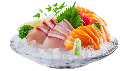 Apan mixed seafood sashimi on a boat