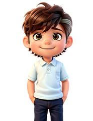 a portrait close up of Little Boy playing with pastel colors in a completely white room and with copy space
