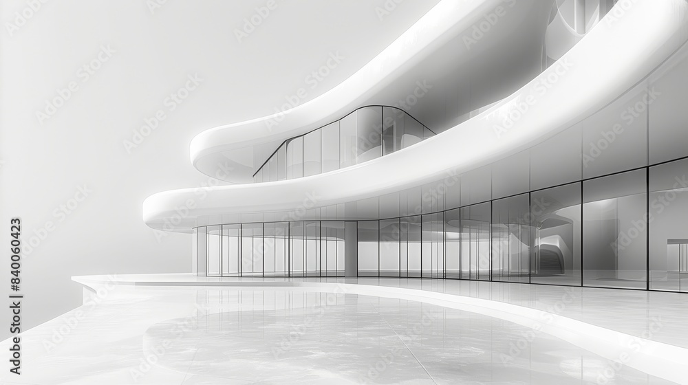 Leinwandbilder abstract minimalist white architecture building isolated on white background. generative ai.