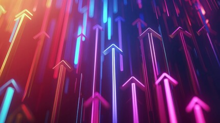 Ascending Arrows Business Growth Motion Background Loop with Copy Space