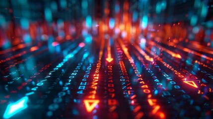 An abstract digital transformation abstract technology background with generative AI illustrating business growth and stock prices.