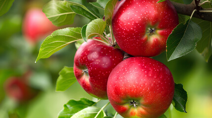 red apples on a branch