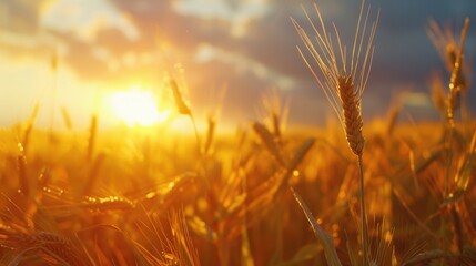 Golden Wheat Field at Sunset. Shavuot