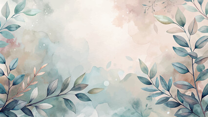 Minimalist watercolor branch background
