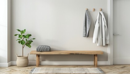Elegant Minimalist Entryway with Seating