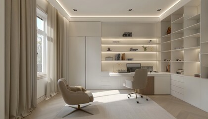 Inspiring Minimalist Study Room with Timeless White Desk
