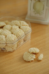 cookies on a wooden table