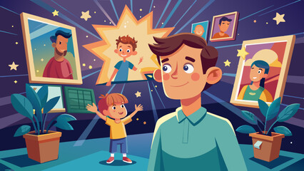 Celebrating Fatherhood: Heartwarming Vector Family Portraits