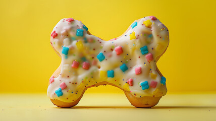 A colorful dog treat