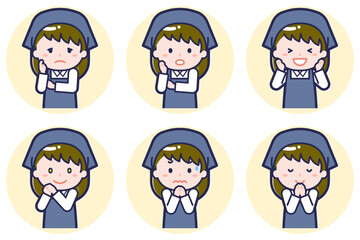 女性スタッフのポーズセット_04