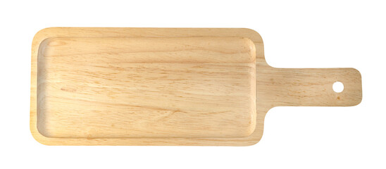 Square wooden tray  isolated