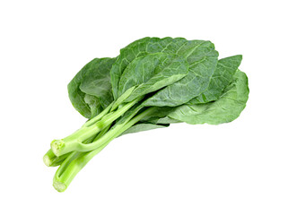 Chinese kale isolated ,Green leaves of collards pattern