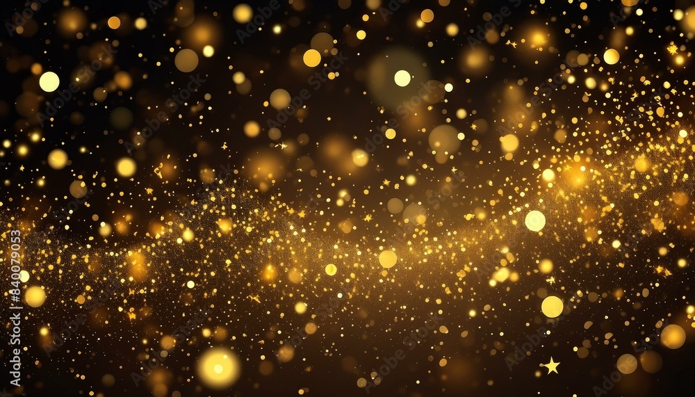 Aufkleber scattered golden particles against a dark backdrop create a festive background or design element.