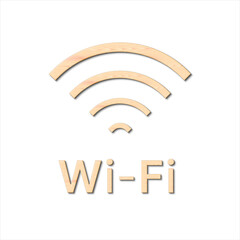 Wood textured printable PNG sign for Wi-Fi zone. Wifi connection icon, wifi signal strength symbol.