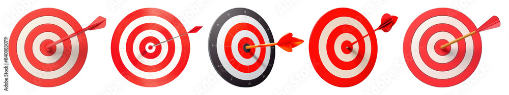 Poster red target dartboard game set