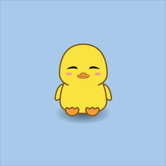  cute baby duck vector design illustration line art. Suitable for sticker, t-shirt, mascot, mug, etc. Eps 10