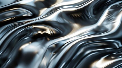 Abstract metallic surface, shiny and sleek, modern texture, copy space