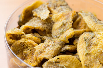 Delicious crispy fish skin snack