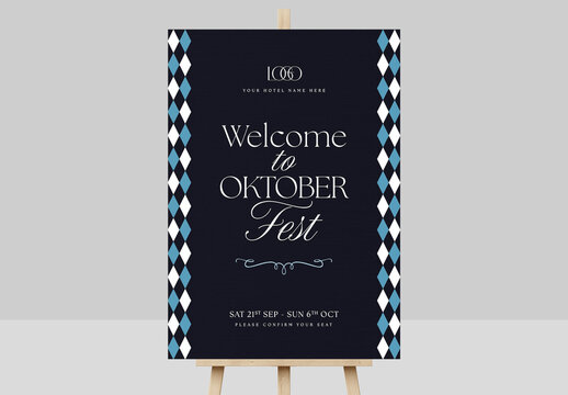 Oktoberfest Welcome Sign Poster Layout