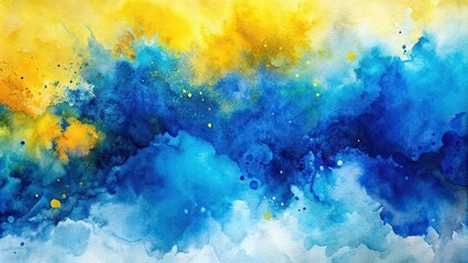 Abstract blue and yellow watercolor background , watercolor, abstract, painting, artistic, texture, vibrant, colors, blue, yellow, background, artistic, creative, art, design, modern