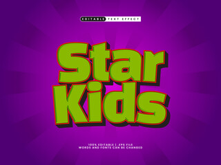 star kids editable text effect in kids and game text style