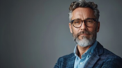 Obraz premium Adaptive Artificial Intelligence portrait of an American businessman on a white studio background.