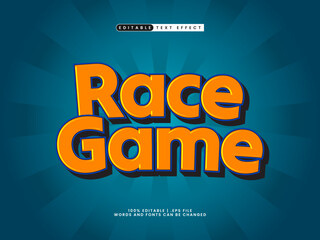 race game editable text effect in kids and game text style