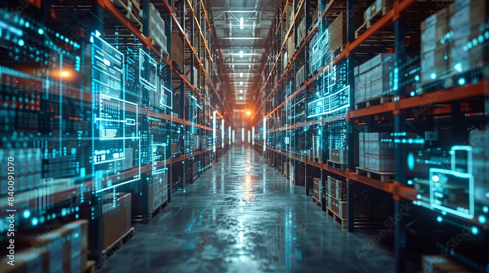 Poster warehouse management system using augmented reality technology to identify package picking and deliv