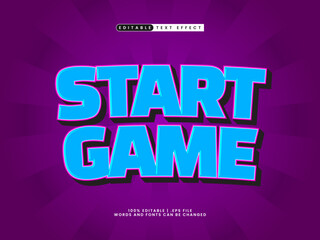 start game editable text effect in kids and game text style