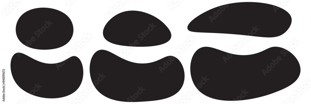 Poster fluid blob organic shapes vector abstract design. abstract forms for paint liquid silhouette drop in