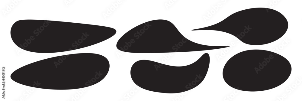 Poster fluid blob organic shapes vector abstract design. abstract forms for paint liquid silhouette drop in