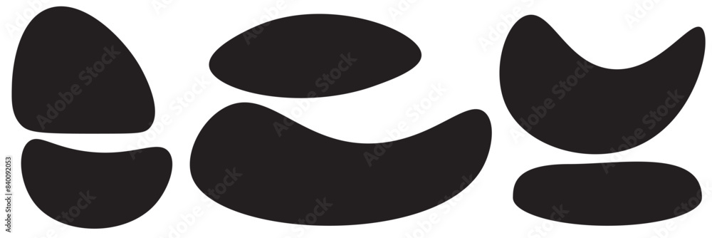 Poster fluid blob organic shapes vector abstract design. abstract forms for paint liquid silhouette drop in