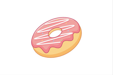 Sweet Donut Flat Sticker Design